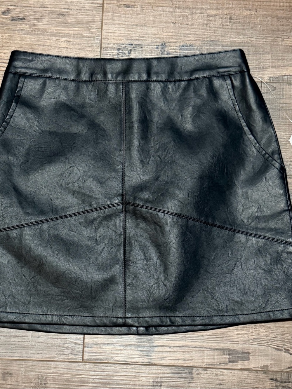 Altar'd State Black Faux Leather  Mini Skirt